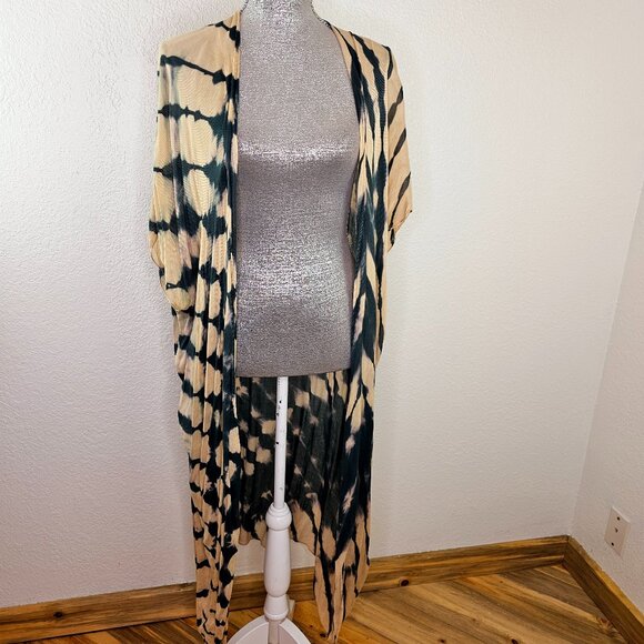 Tie Dye Long Duster Cover-Up Wrap - Picture 3 of 7